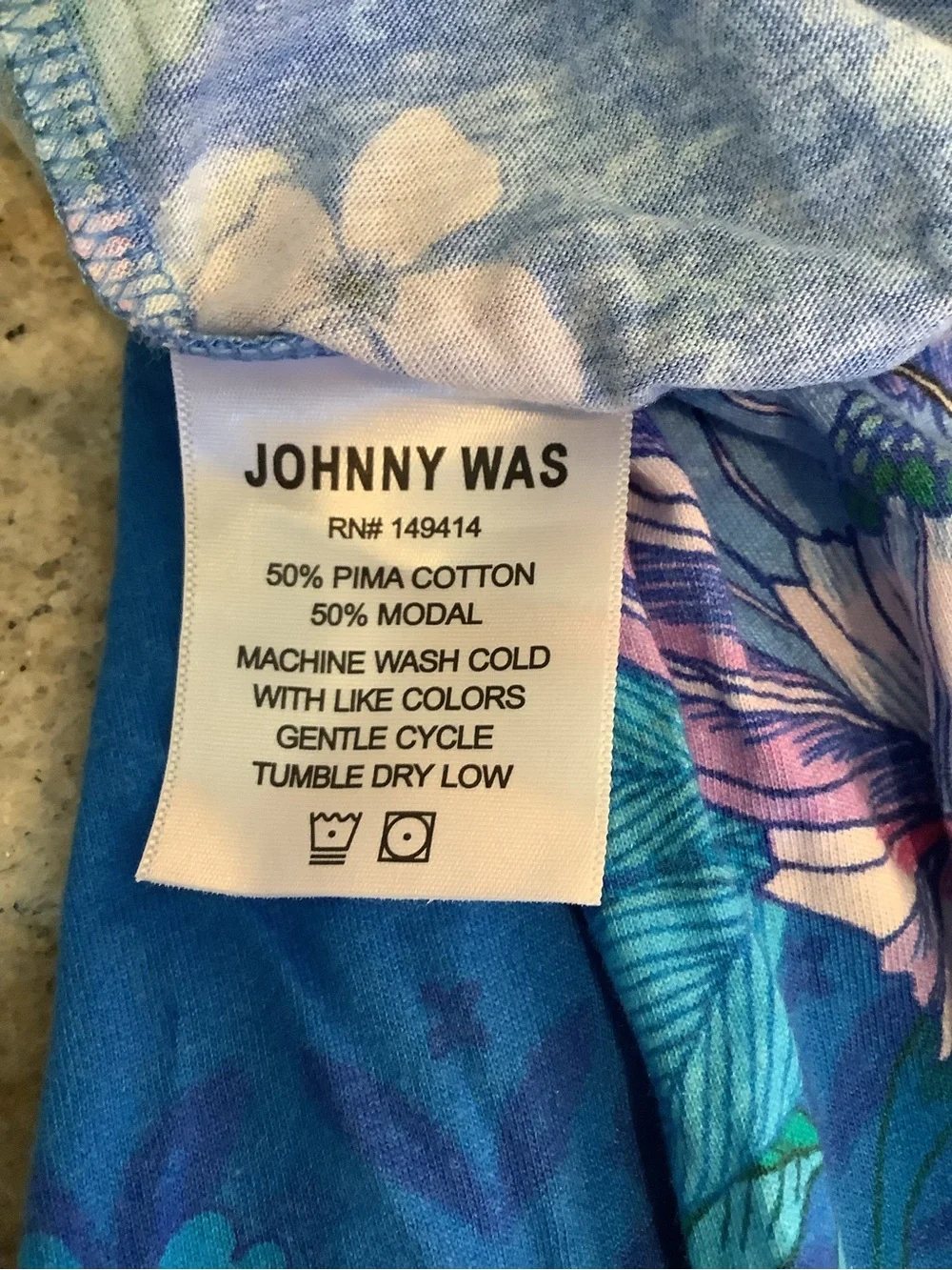 Johnny Was Blue Floral Pajama Set